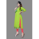 haya fashion - Lime Green Rayon Women's Straight Kurti ( Pack of 1 ) - None