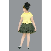 Coxxup Yellow Crepe Girls Top With Skirt ( Pack of 1 ) - None