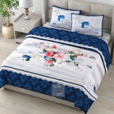 Bedsheet Adda-Super Mega King Size  King Size(108*108 in)-Pure Cotton Sanganeri Printed Jaipuri  Double Bedsheet With 2 Matching Pillow Covers-RJ-14-03-(108*108)-HT8213