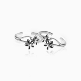 Oxidised Silver Blossom Toe Ring