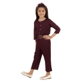 Kids Cave - Rosewood Rayon Girls Jumpsuit ( Pack of 1 ) - None