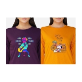 CHOZI - Multi Color Cotton Blend Regular Fit Womens T-Shirt ( Pack of 2 ) - None