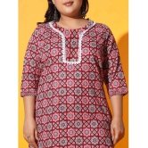 AUSTIVO Cotton Printed Straight Womens Kurti - Multicoloured ( Pack of 1 ) - None