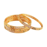 Jewar Mandi - Gold Bangle Set ( Pack of 1 ) - None