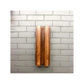 BARISH-Towel Holder | Wall Mount Towel Holder Organiser | Handcrafted with Rubberwood | Superior Finish & Unique Contemporary Design | 13 x 20 x 53CM  - Walnut