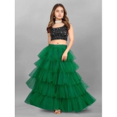 Apnisha - Green Net Girls Lehenga Choli Set ( Pack of 1 ) - None