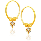 LUV FASHION Golden Hoops Earrings ( Pack of 1 ) - Golden