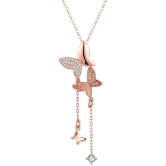 YouBella Rose Gold Gold Plated Stylish Butterfly Chain for Women (YBNK_5658) - Golden