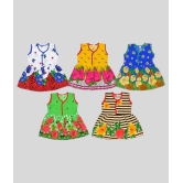 Sathiyas - Multi Cotton Baby Girl Frock ( Pack of 5 ) - None