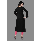 haya fashion - Black Rayon Women's Straight Kurti ( Pack of 1 ) - None