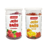 Puramio Combo Pack of Jelly Balls - Strawberry & Orange, 300 gm Each - Pack of 2