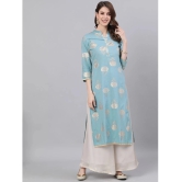 Antaran Cotton Solid Straight Womens Kurti - Blue ( Pack of 1 ) - None