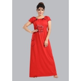 FOMTI Red Cotton Womens Nightwear Nighty & Night Gowns ( Pack of 1 ) - None