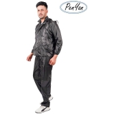 Penyan™ Mens and Womens Waterproof Solid Rain Wear Suit/Rain Coat with Tapping on Joints (Black, Free Size) - Freesize