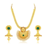 Sukkhi Alloy Golden Collar Traditional 18kt Gold Plated Necklaces Set - Golden