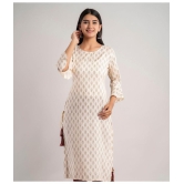 MAUKA - Cream Rayon Womens Straight Kurti ( Pack of 1 ) - None