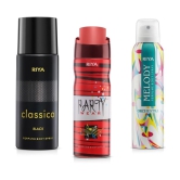 Riya Classico, Party Wear & Melody Deodorant Spray & Perfume For Unisex 450 ( Pack of 3 )