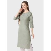 Meher Impex Cotton Striped Straight Womens Kurti - Olive ( Pack of 1 ) - None