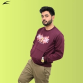 Maroon Sweatshirt with Kangaroo Pockets for Men (O-Series)-L