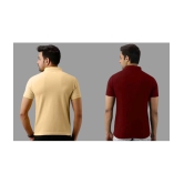 SKYRISE - Beige Cotton Blend Slim Fit Men's Polo T Shirt ( Pack of 2 ) - None