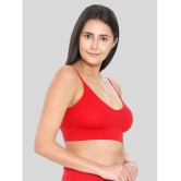 ILRASO - Red Cotton Blend Removable Padding Women's Sports Bra ( Pack of 1 ) - None