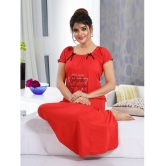 FOMTI Red Cotton Nighty - Free Size