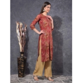 Mamoose Cotton Blend Self Design Straight Womens Kurti - Rust ( Pack of 1 ) - None