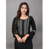 Kapadia - Black Rayon Womens Straight Kurti ( Pack of 1 ) - None