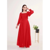 JASH CREATION - Red Georgette Womens Gown ( Pack of 1 ) - None