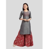 Aarika Grey Cotton Girls Kurta and Sharara Set ( Pack of 1 ) - None