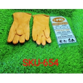 654 - Cut Glove Reusable Rubber Hand Gloves (Orange) - 1 pc