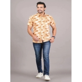 JC4U 100% Cotton Regular Fit Printed Half Sleeves Mens Casual Shirt - Orange ( Pack of 1 ) - None