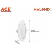 HALONIX Ace 12-watt Round Led recessed slim downlighter 3000K Yellow light Pack 2 Recessed Ceiling Lamp