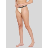 ILRASO - Beige Nylon Solid Women's Thongs ( Pack of 1 ) - None