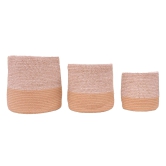 Dual tone Jute Baskets Set of 3