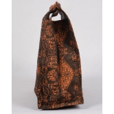  Elephant Print Jute Tote Bag with Wooden Handles