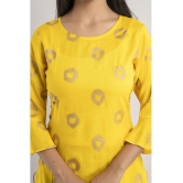 MAUKA - Yellow Rayon Women's Straight Kurti ( Pack of 1 ) - None