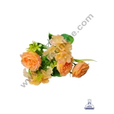 CAKE DECOR™ Rose with Blossom  Artificial Flower For Cake Decoration – (1 Bunch)-ORANGE