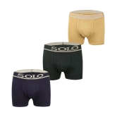 Solo Pack of 3 Cotton Mens Trunks ( Multicolor ) - 100