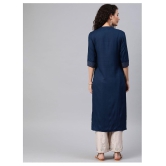 Alena Navy Rayon Straight Kurti - XXL