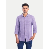 Men Violet Gingham Checkered Cotton Casual shirt