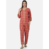 Women Floral Printed Gotta Patti Pure Cotton Kurta with Trousers