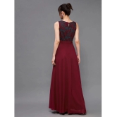 Miss Chase Georgette Self Design Full Length Womens Gown - Maroon ( Pack of 1 ) - None