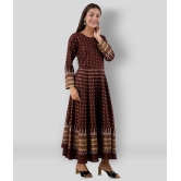 Lee Moda - Brown Rayon Womens Anarkali Kurti ( Pack of 1 ) - M