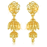 Vighnaharta Traditional wear Gold Plated alloy jhumka for Women and Girls ( Pack of- 1 Pair jhumki Earring) - Golden