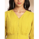 Janasya Chiffon Self Design Midi Womens A-line Dress - Mustard ( Pack of 1 ) - None