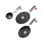 LAZYWINDOW Black Iron No Coating Cookware Sets ( Set of 3 )