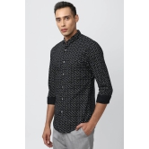 Men Black Super Slim Fit Print Full Sleeves Casual Shirt