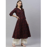 miravan - Maroon Cotton Women's Anarkali Kurti ( Pack of 1 ) - None