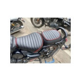 All New Classic 350/ RE Reborn Classic Stripes Seat Cover Leather Finish Water Resistant (Black with Red Piping) AFTER 2021